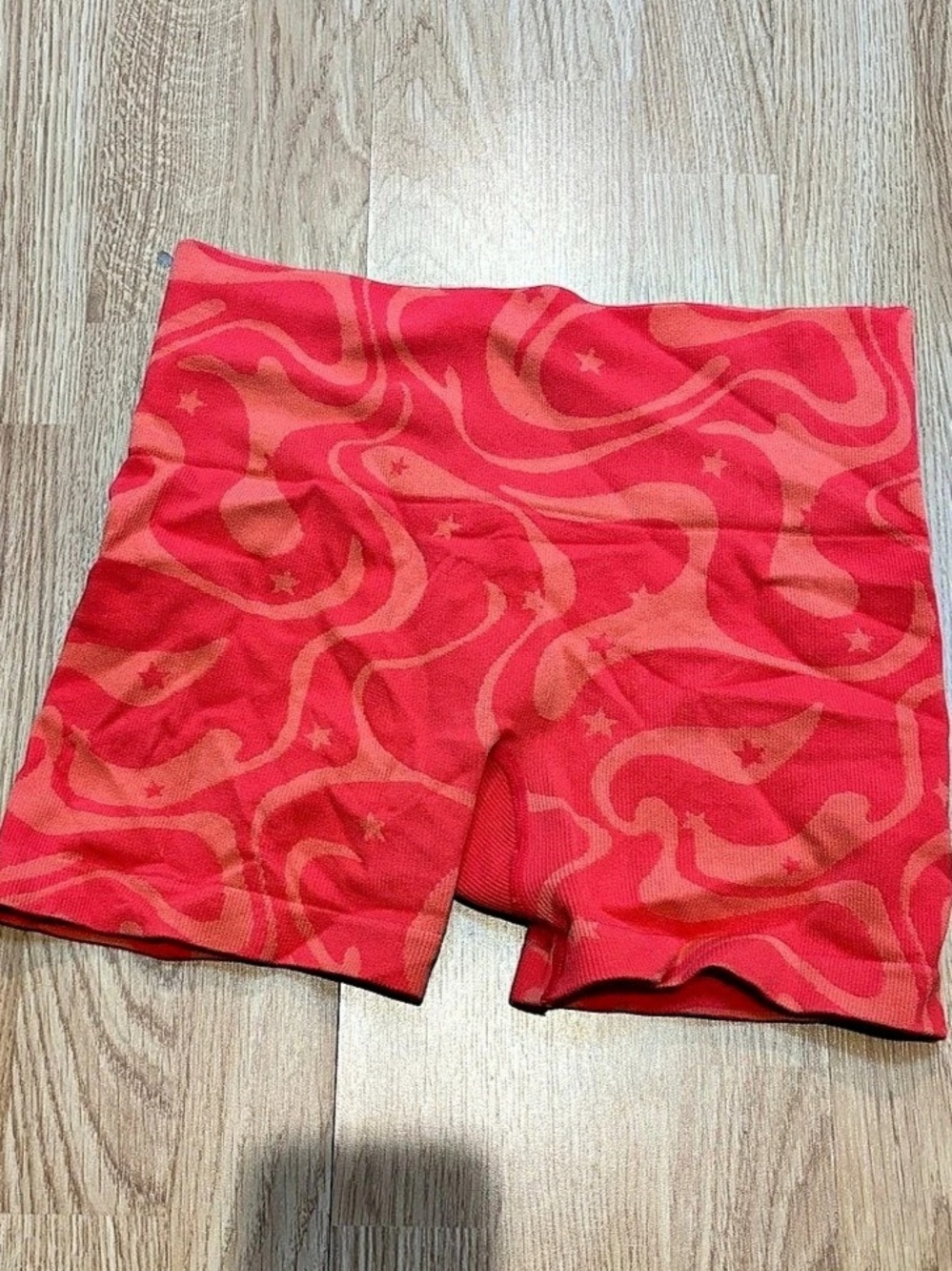 Orange Stars and Swirls Workout Shorts